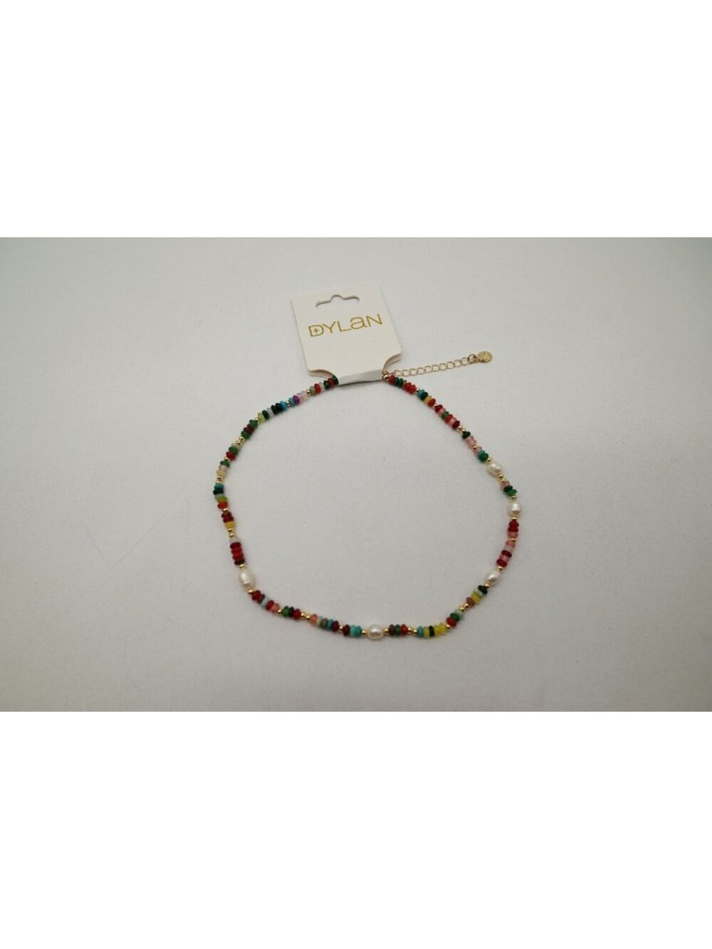 NWT Dylan Jewelry Cecily Necklace Multicolor Beaded Pearl Gold Tone 18" Boho